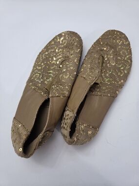 Gia Mia Gold Sequin And Tan Jazz Shoes Womens Size 6
